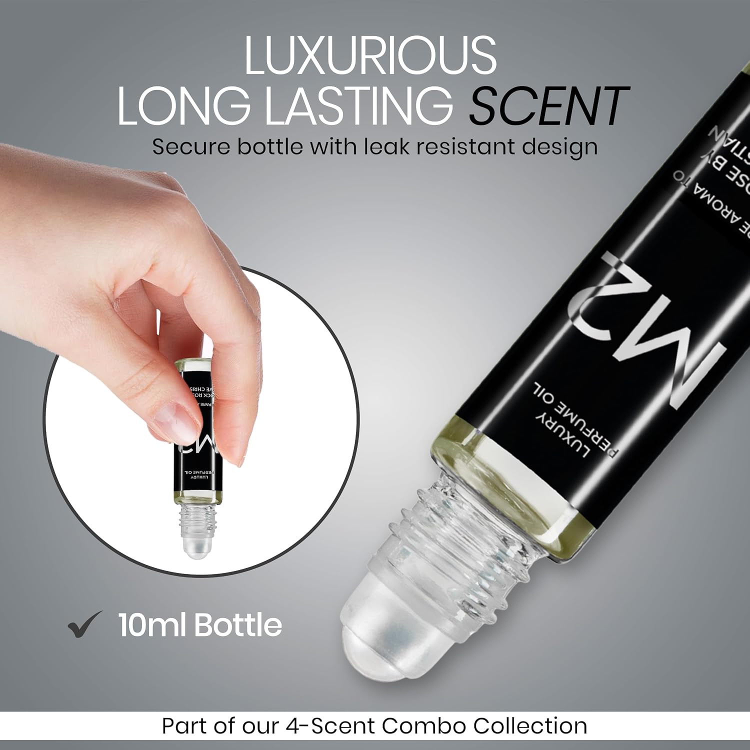M Series Perfume Oil Gift Set for Men – Top 4 Iconic Roll-On Fragrance Oil Formulas Based on Iconic Luxury Scents - Luxury Long-Lasting Men's Cologne, Travel-Friendly 10ml Each