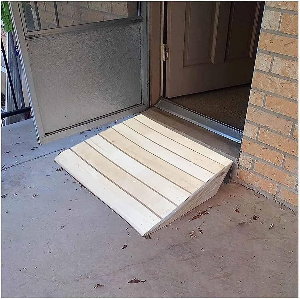 2-6in Rise Wooden Threshold Ramp for Home/Front Door/Yard/Doorways, Wheelchairs Walkers Car Motorcycle Entry Sill Steps Transition Ramp, 300kg Load (Size : 30.8x30x10cm