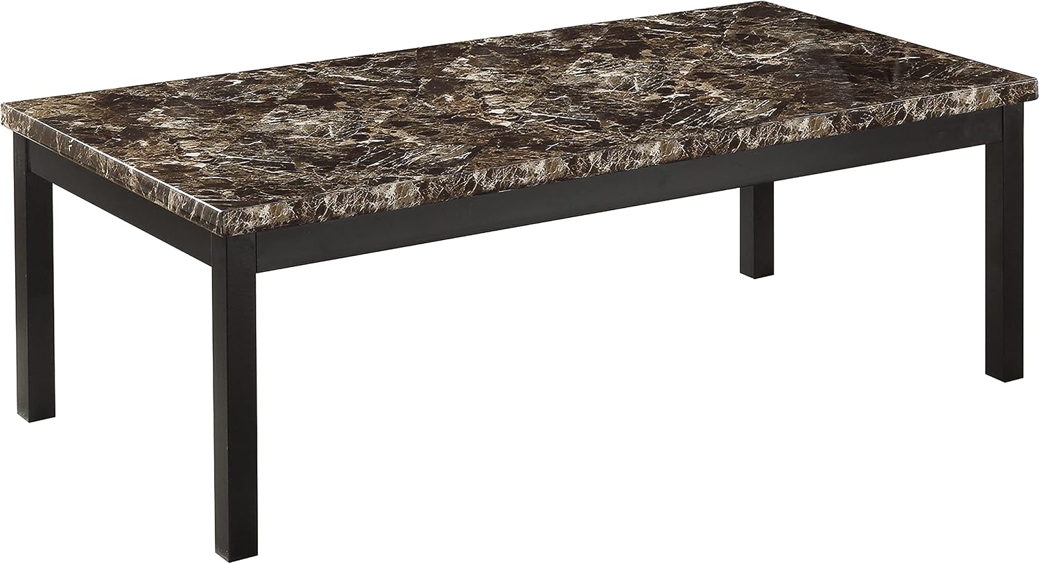 Lexicon Malaya 3-Piece Set Faux Marble Occasional Table, Brown
