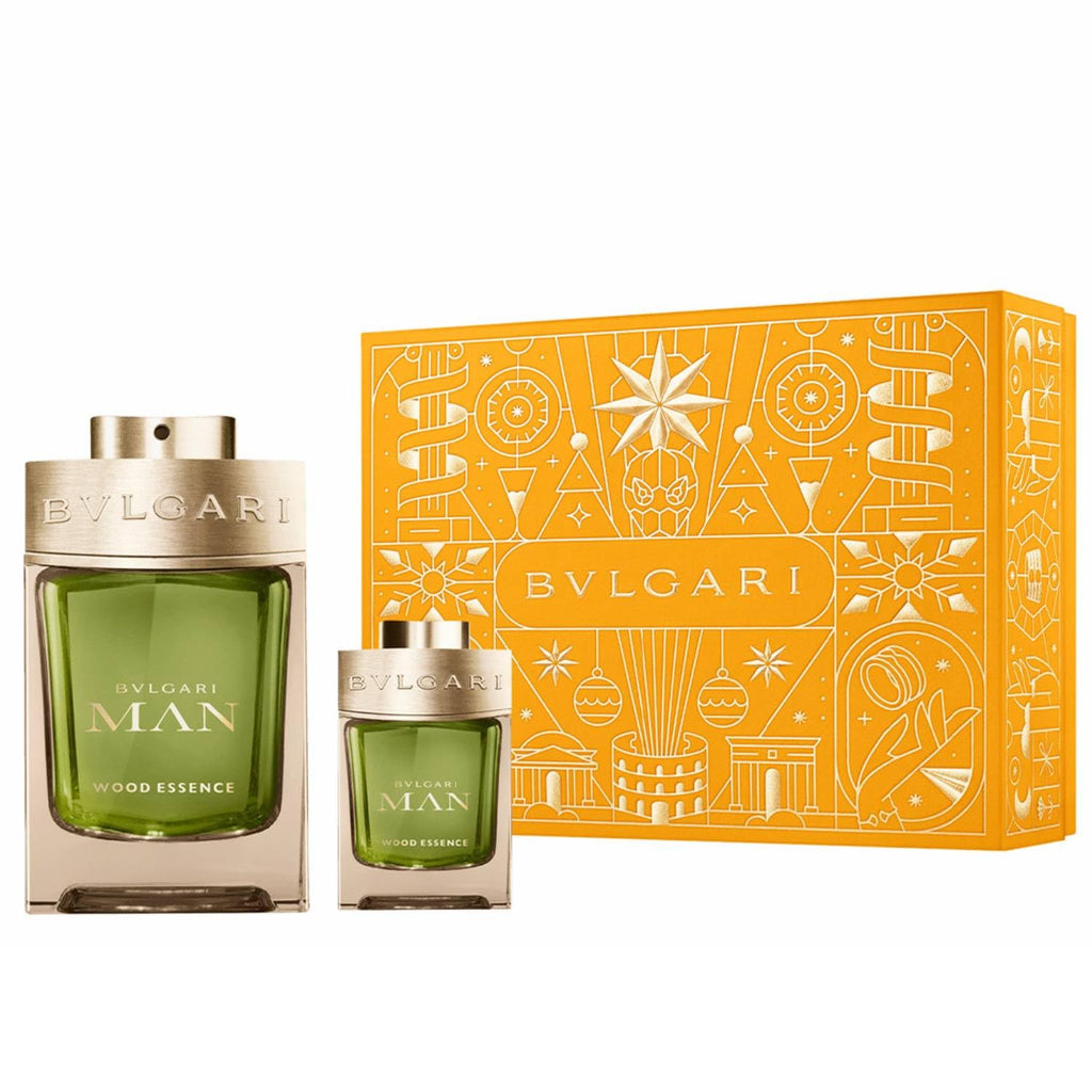 Bvlgari Bulgari Man Gift Box for Men Wood Essence Perfume Eau De Parfum Spray 100 ml and Perfume Travel Spray Eau De Parfum 15 ml