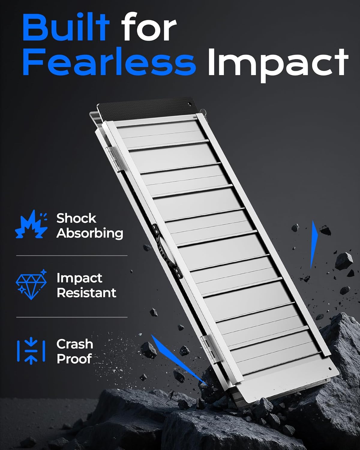 Portable Wheelchair Ramp 3FT, Non-Skid Aluminum Ramps for Wheelchairs for Home Steps, 800 LBS Capacity Handicap Ramp for Doorway, Threshold,Front Porch, Entry, Stairs 36' Lx 29.2' Wx2H