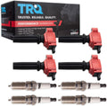 TRQ Ignition Coil & Spark Plug Kit Iridium 8 Piece Compatible with 2012-2018 Ford Focus 2.0L 2016-2018 Focus 2.3L 2015-2018 Edge 2.0L 2012-2017 Land Rover Range Rover Evoque 2013-2015 LR2