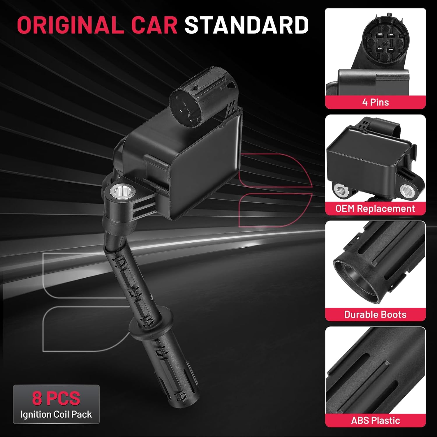BDFHYK Ignition Coil Packs Compatible with Mercedes-Benz GLE63 GLS550 GLS63 GL550 GL63 ML550 ML63 GL450 4.7L 5.5L V8 2012 2013 2014 2015 2016 2017 2018 2019 Coil for UF733 UF741 A2769063700 Set of 8