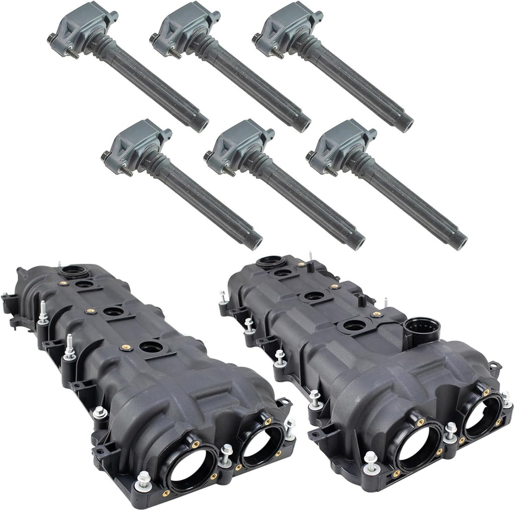 TRQ Ignition Coil Kit 8 Piece Valve Cover Compatible with 2011-2021 Chrysler 300 2011-2020 Dodge Grand Caravan 2012-2017 Jeep Wrangler 2013-2018 Ram 1500 2014-2021 Jeep Cherokee