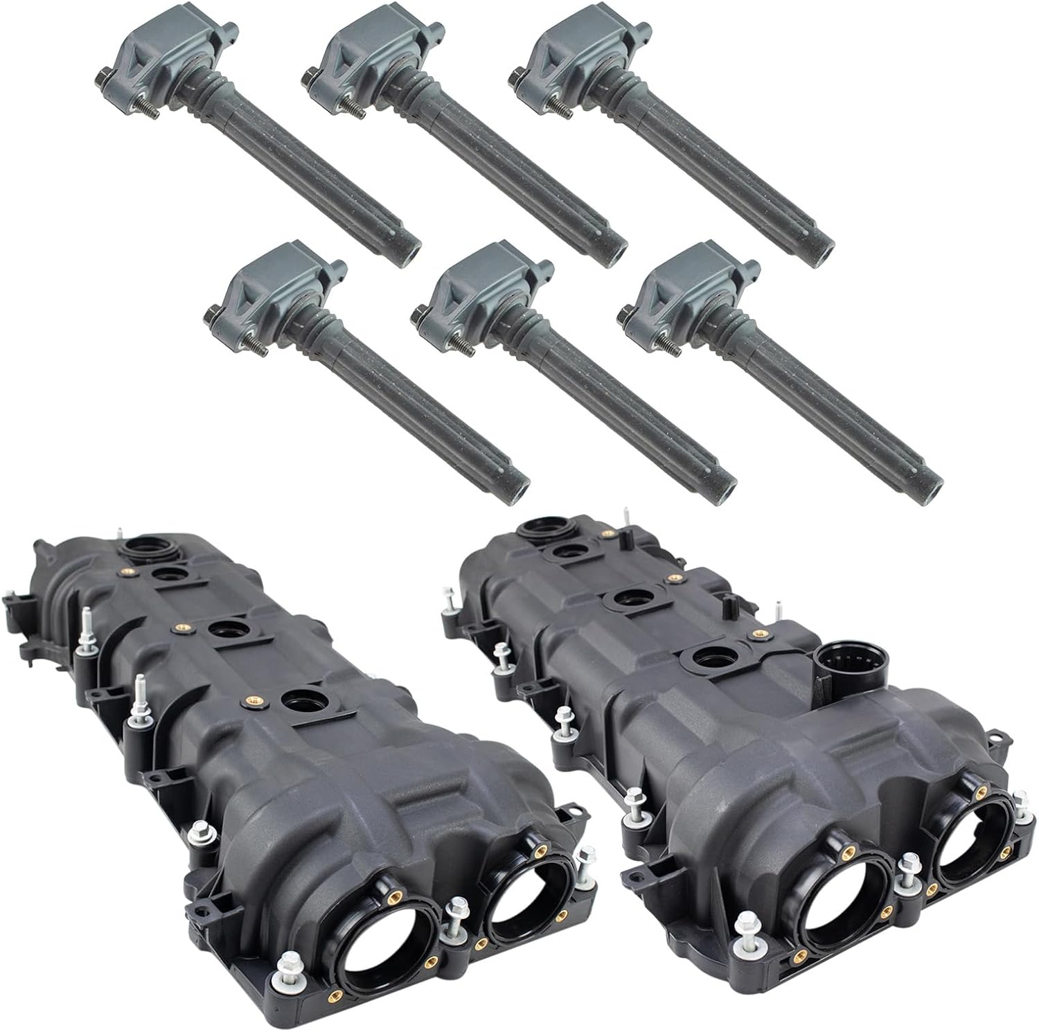 TRQ Ignition Coil Kit 8 Piece Valve Cover Compatible with 2011-2021 Chrysler 300 2011-2020 Dodge Grand Caravan 2012-2017 Jeep Wrangler 2013-2018 Ram 1500 2014-2021 Jeep Cherokee