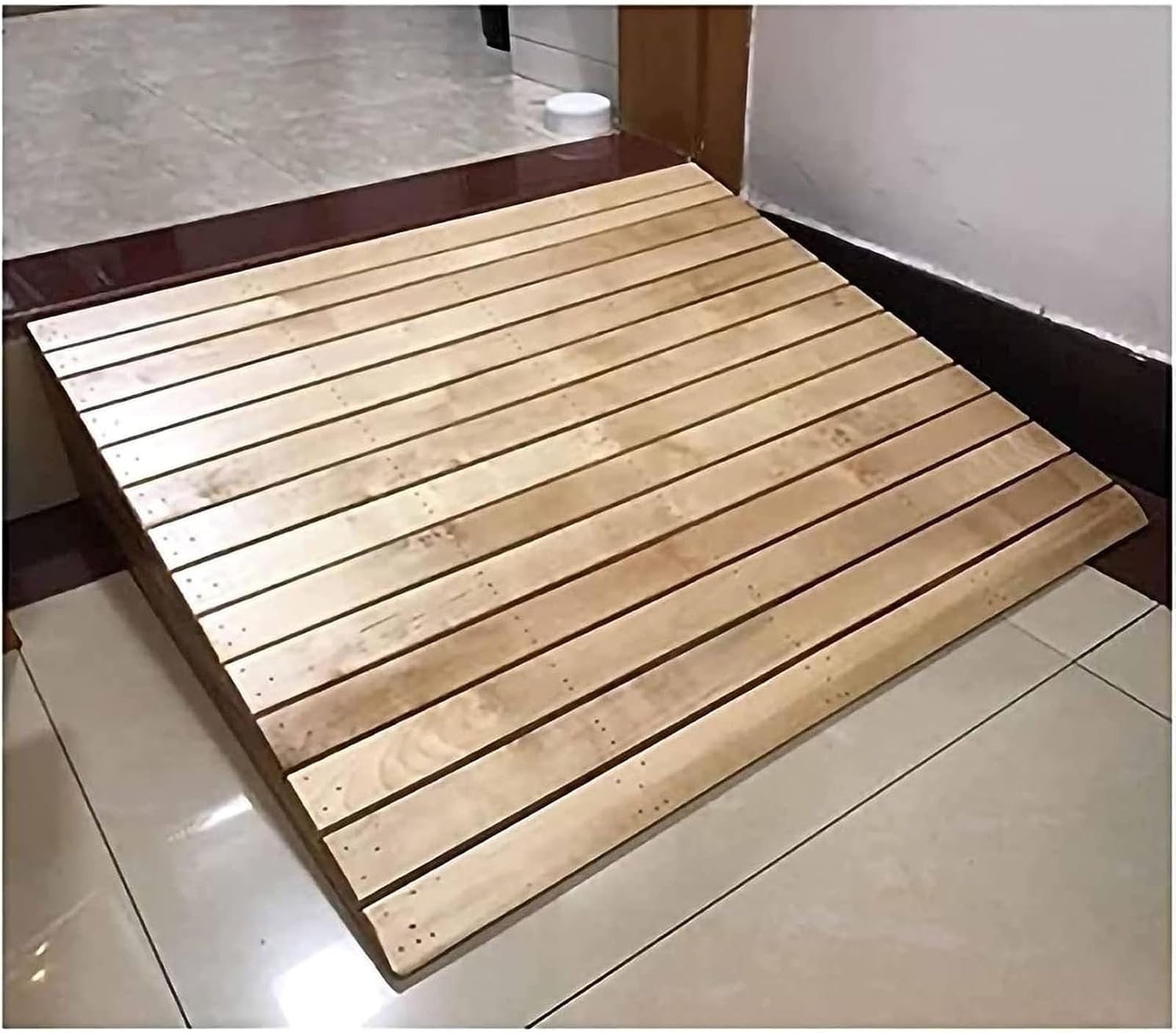 SHYP Wheelchair Ramp Portable Non-Slip Wooden Threshold Ramps for Transition Doorways,Driveways,Steps,Garages, Home Front Door Entry Ramps 2-6 Inch Rise (Size : 15.3x13.8x5.9in/38.8x35x15cm)