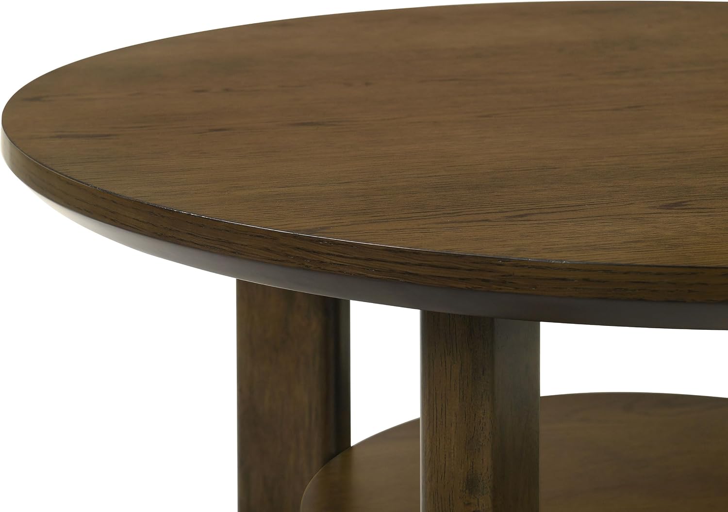 Coaster Home Furnishings - Ottowa - Wood - Round Coffee Table with Open Shelf, Sculpted Legs and Transitional Style - Living Room - Brown - 706308