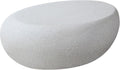 Faux Rock Coffee Table with Lightly Rought Rock Design,Irregular Drum Coffee Table Fiberglass Accent Stone-Like Central Table for Living Room,No Assembly