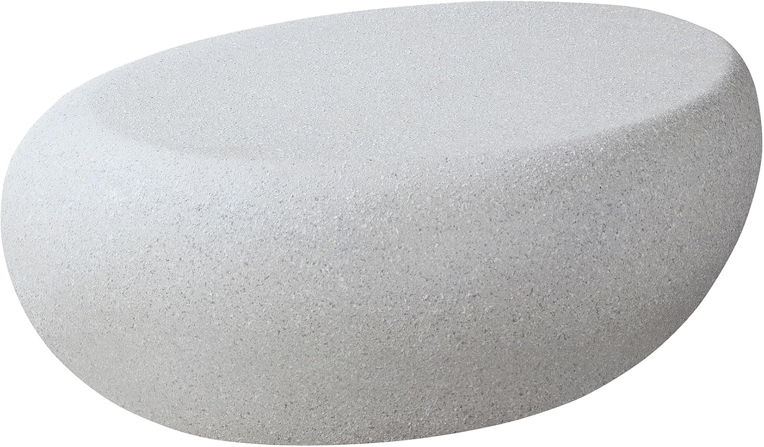 Faux Rock Coffee Table with Lightly Rought Rock Design,Irregular Drum Coffee Table Fiberglass Accent Stone-Like Central Table for Living Room,No Assembly
