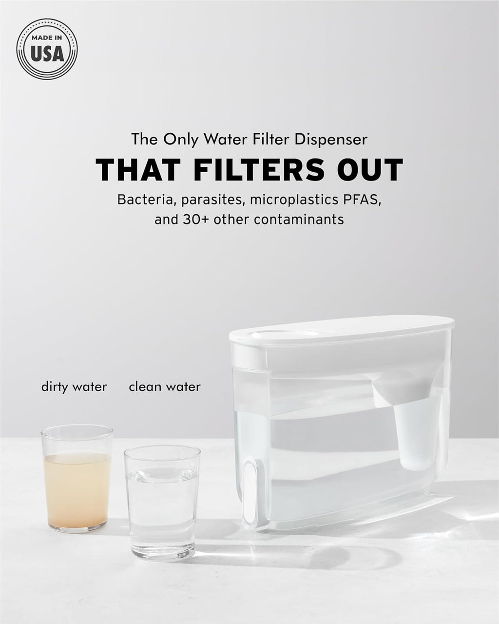 LifeStraw Home — Water Filter Dispenser, 18-Cup, Pebble (Pack of 2)