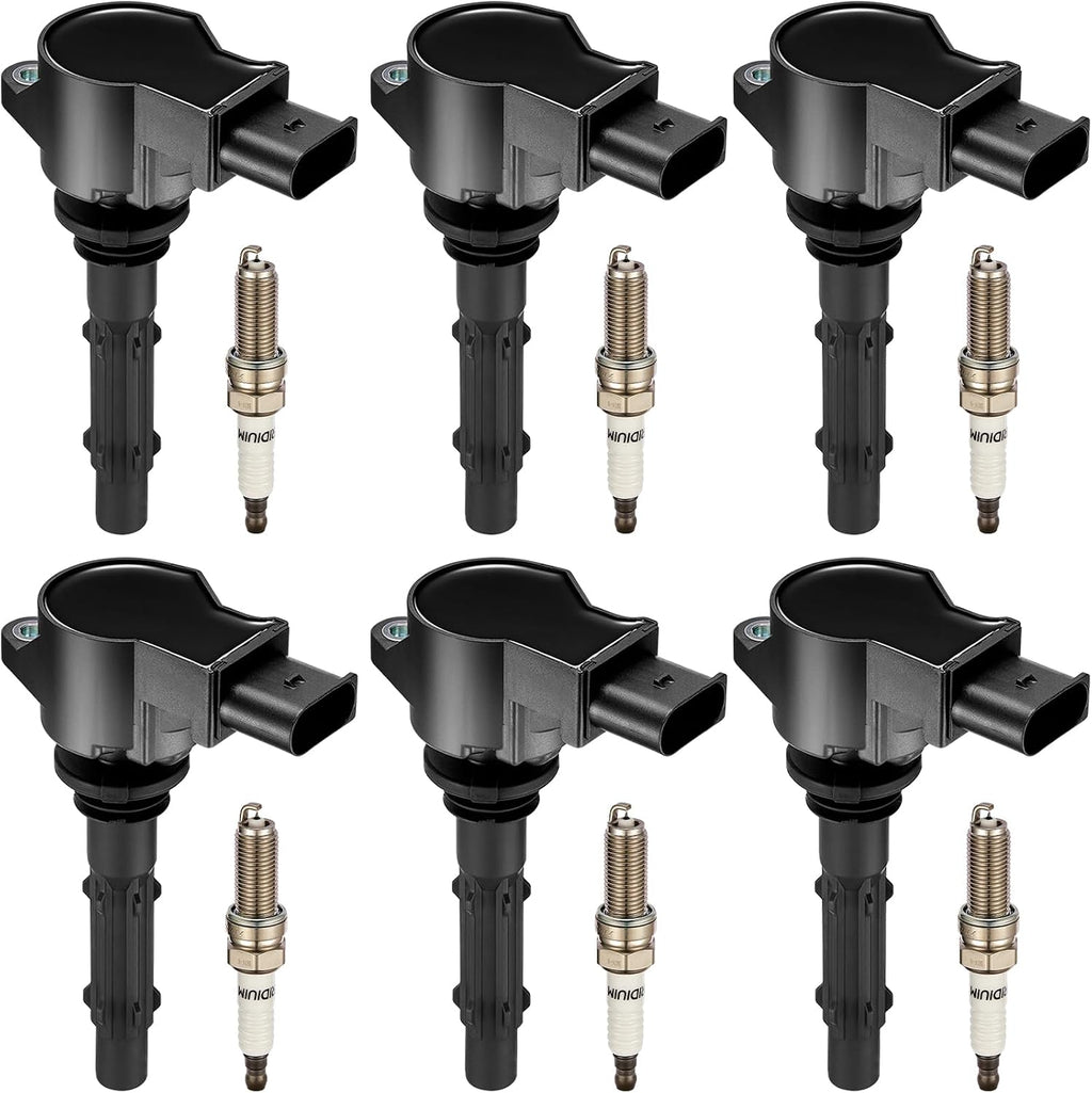 BDFHYK Ignition Coil Pack UF535 and Iridium Spark Plug 95983 Compatible with Mercedes-Benz C230 C280 C300 C350 E350 R350 2007-2012 Benz ML350 SLK280 CLK350 GLK350 Dodge Sprinter 3500 Set of 6