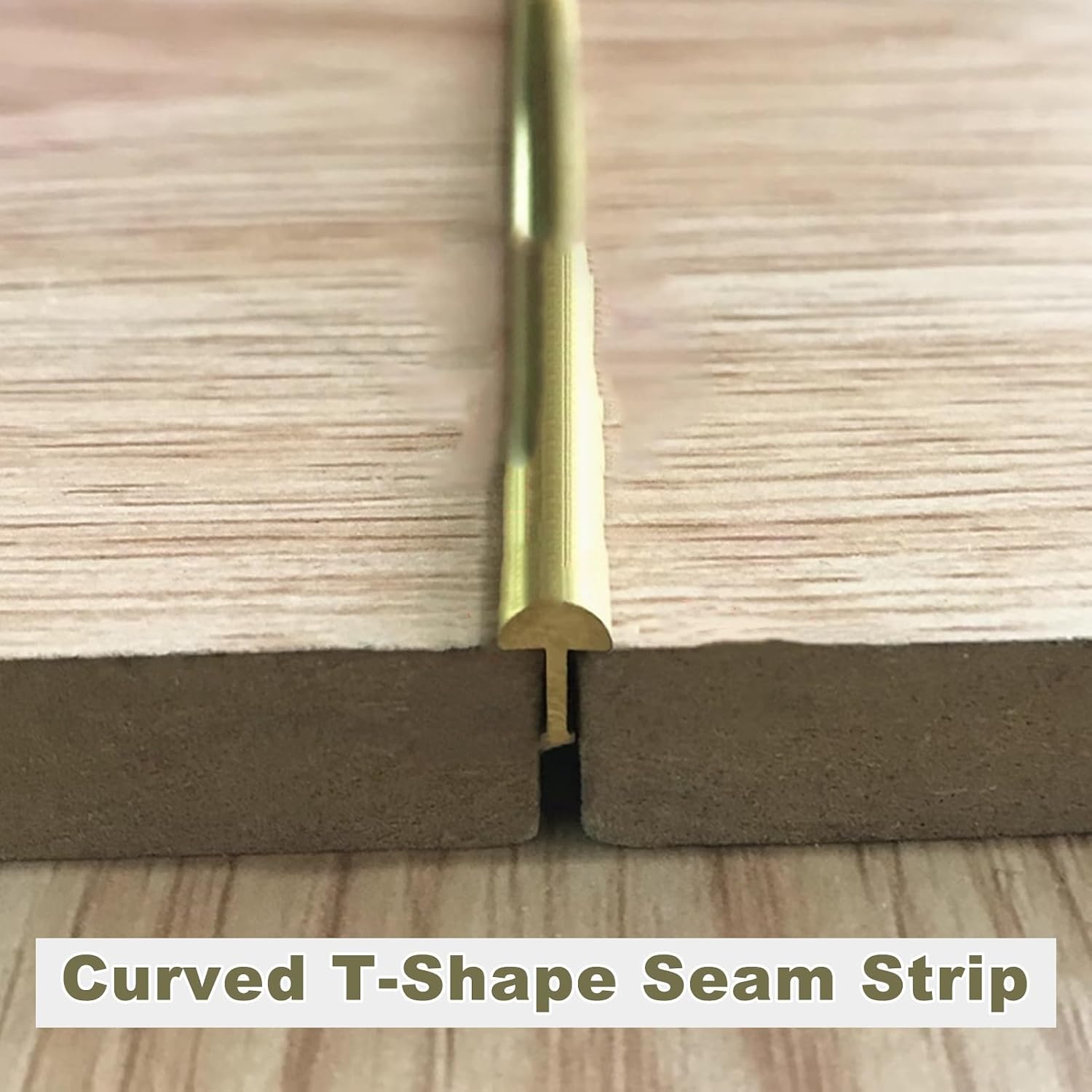 5 Mm Extra Narrow Floor Transition Strip Brass, T Molding Curved Seam Cover Doorway Threshold Strips, Wood to Tile Flooring Gap Edge Trim Transition Bar(20pcs)