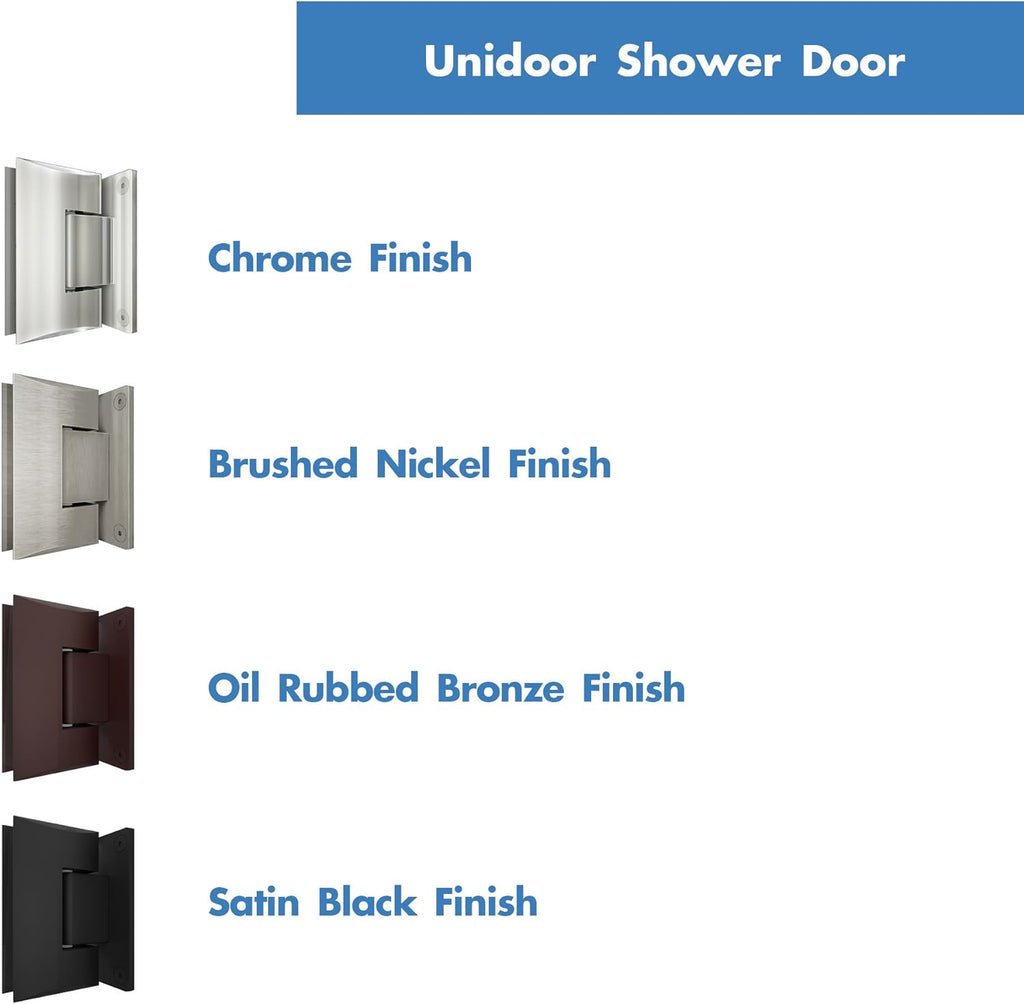 DreamLine Unidoor 26 in. W x 72 in. H Frameless Hinged Shower Door in Satin Black, SHDR-20267210F-09