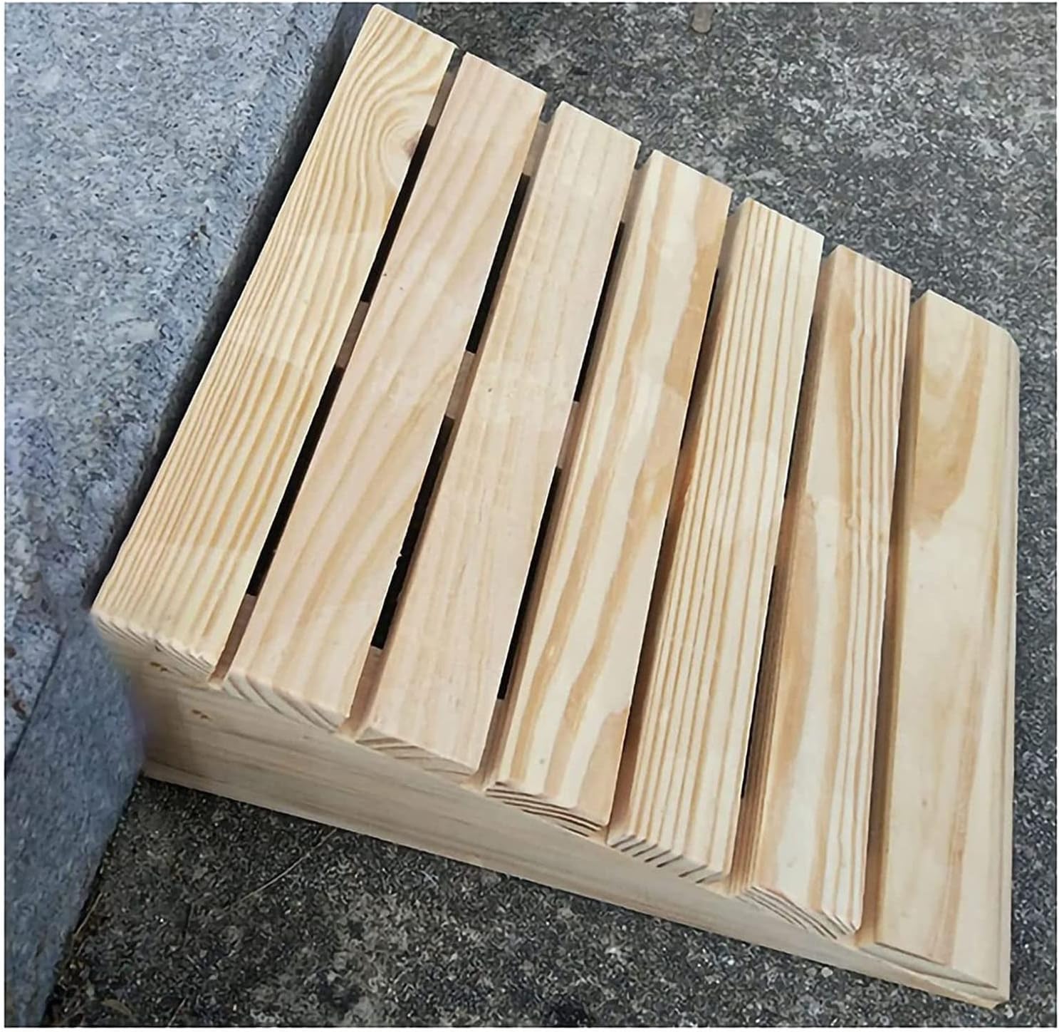 Wooden Threshold Ramp, Pets/Kids/Elderly/Disabled Entryway Ramp Wheelchair Ramp 2' 3' 4' 5' 6' Rise, Non Slip Curb Ramp (Size : 33.8x30x13cm/13.3x11.8x5.1in)