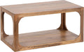 Kate and Laurel Dahl Transitional Rectangular Coffee Table; 36 x 20 x 18; Natural Wood; Modern Rectangle Living Room Table with Solid Mango Wood Construction and Bonus Underlying Storage