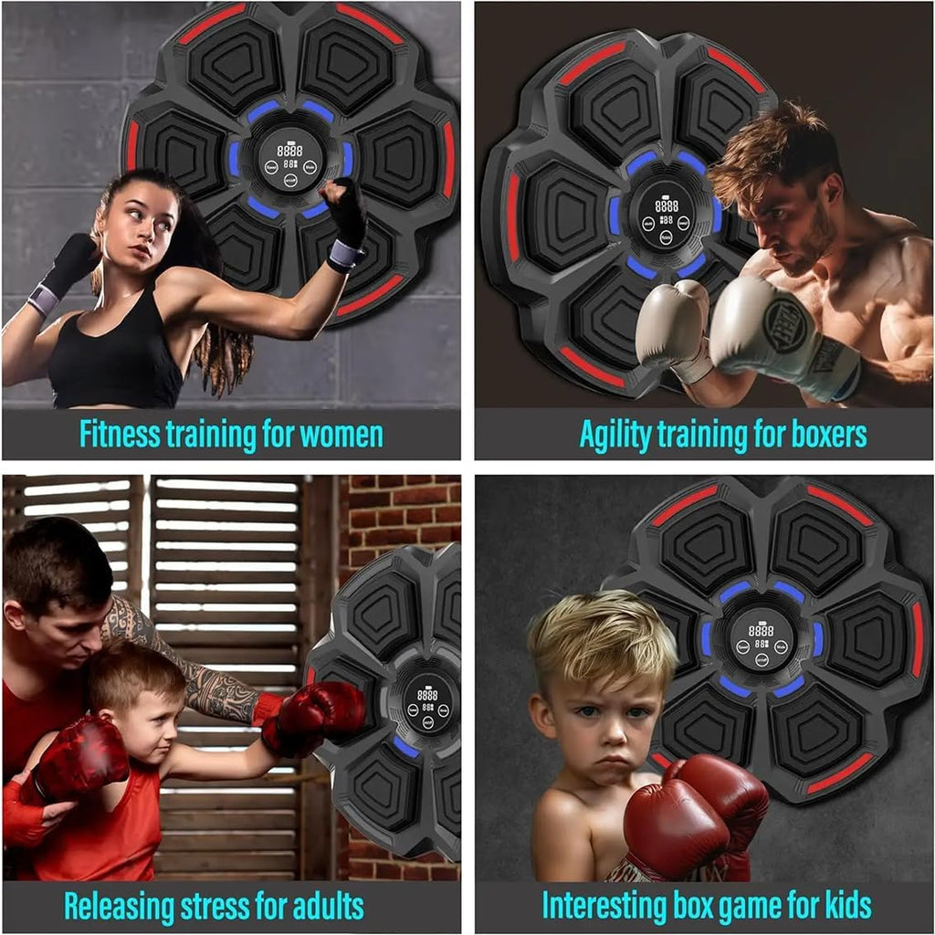 Boxing Training Workout Equipment,Smart Boxing Machine Wall Mounted Music, Electronic Boxing Punching Pad with Gloves, Upgraded Boxing Training Equipment for Home Gym