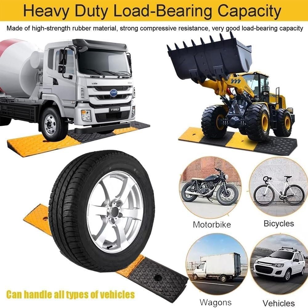 5' 6' Driveway Curb Ramps Heavy Duty Threshold Ramp 6600lbs Capacity Car Ramp Wheelchair Ramp Doorway, Non-Slip Surface Entry Ramp for Scooters Power Chairs(2' Rise/5cm)