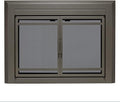 UniFlame - Kendall - Cabinet-Style Fireplace Doors with Smoke Tempered Glass (Color: Gunmetal, Size: Small - Fits Opening 30in to 37in W x 22.5in to 29.5in H)