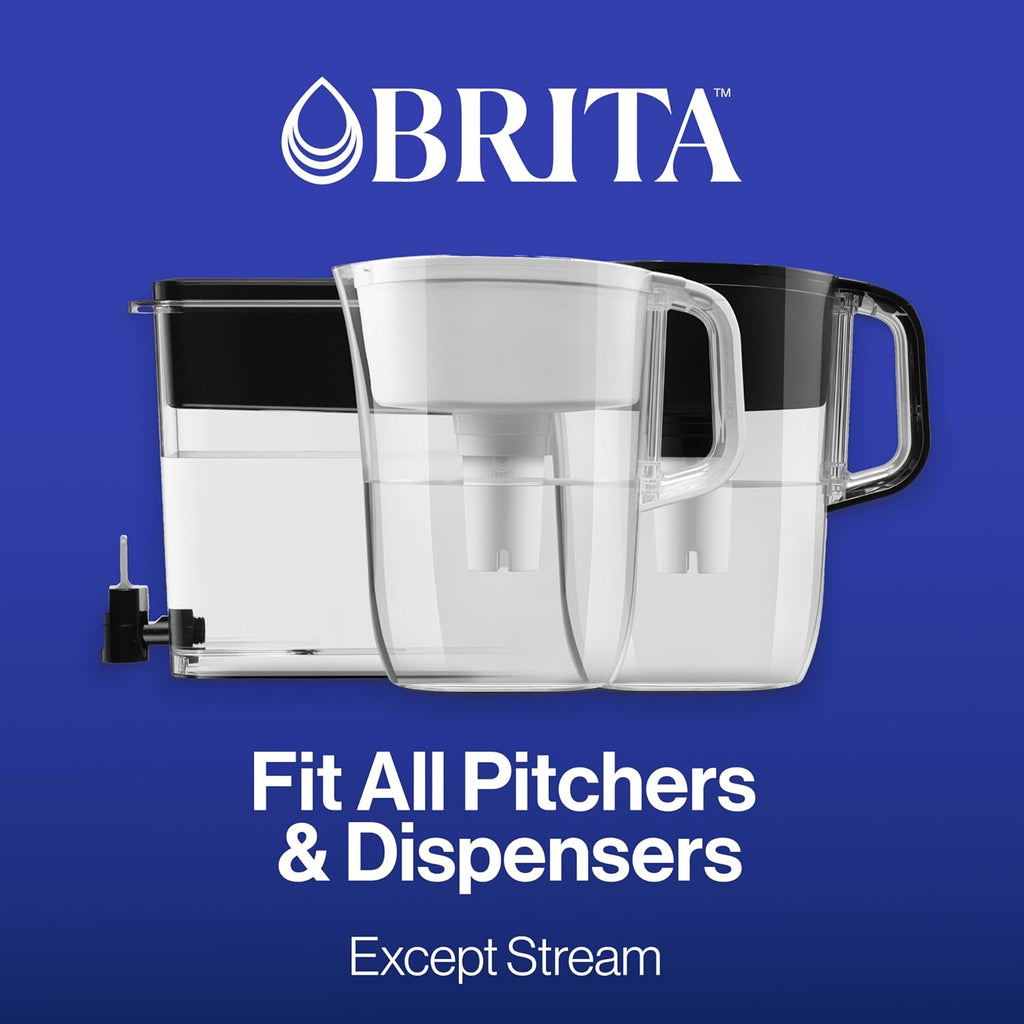 Brita Filter Replacements for Water Pitchers and Dispensers, Elite, NSF Certified to Remove 99% of Lead, 2 Count, Blue (Pack of 8)