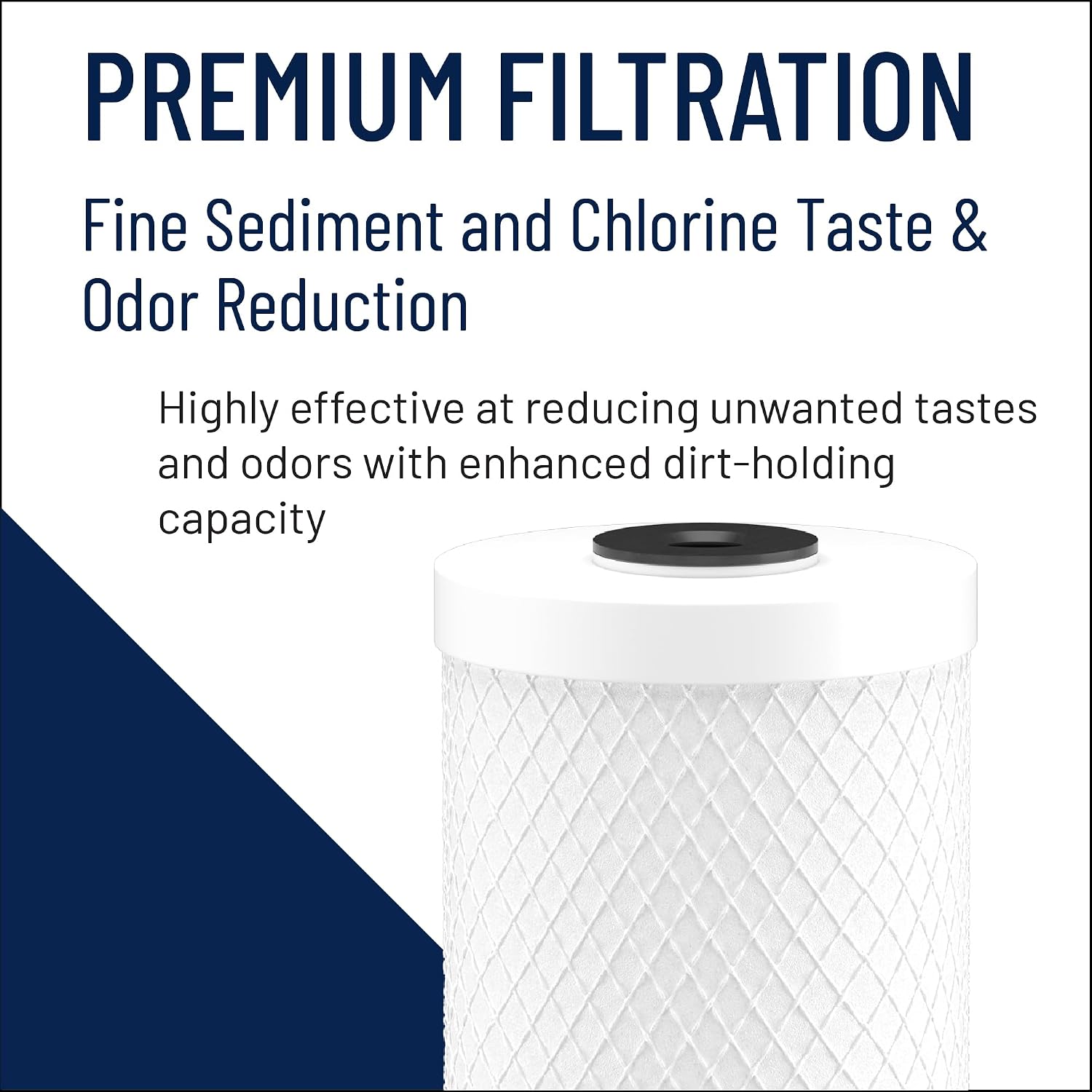 Pentair Pentek CBC20-BB Big Blue Carbon Block Water Filter, 20' x 4.5', 0.5 Micron, 150,000 Gallon Capacity, NSF Certified, Whole House Cartridge (Pack of 4)