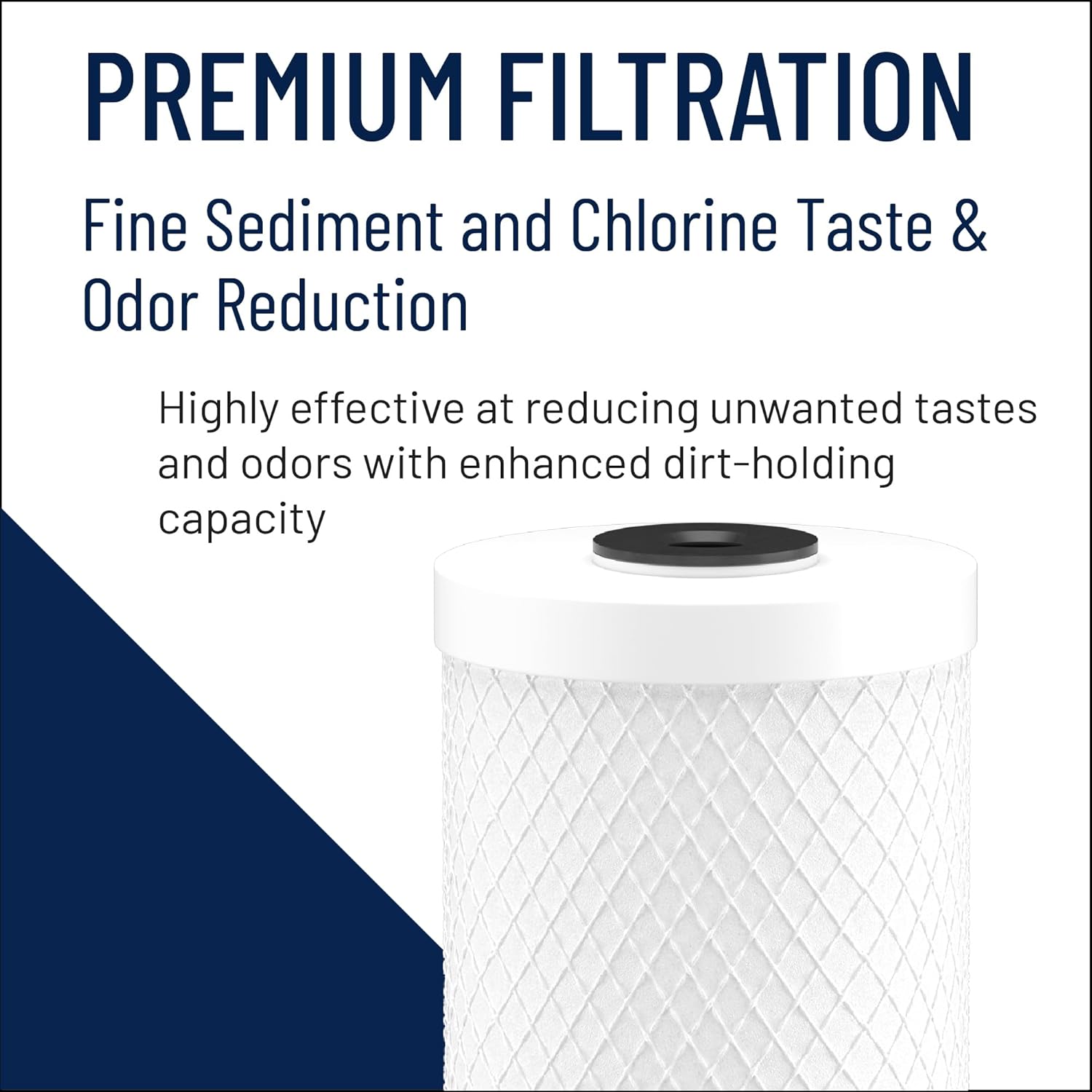 Pentair Pentek CBC-10 Under-the-Counter Carbon_Water Filter, 10-Inch, Carbon Block Cartridge with Bonded Powered Activated Carbon (PAC) Filter, 2.5' x 10', 0.5 Micron (Pack of 12)