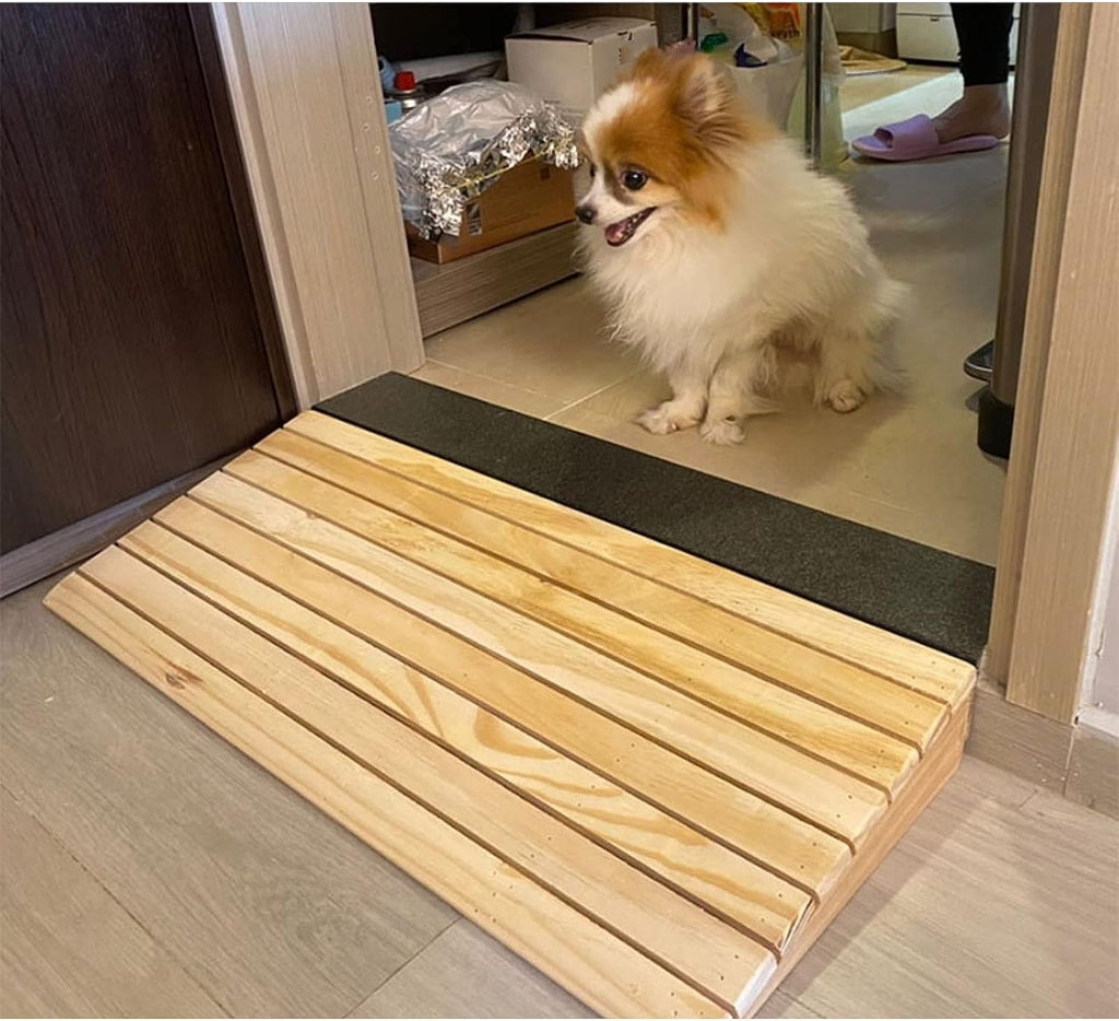 Portable Mobile Wooden Wheelchair Threshold Ramp 2' 3' 4' 5' 6' Rise, Anti-Slip Surface Ramp for Home/Garden Step/Sheds Doors (Size : 30.8x30x9cm/12.1x11.8x3.5in)