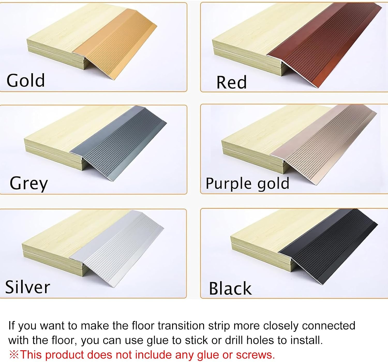 Aluminum Floor Transition Strip, Flooring Reducer for Wheelchair Ramp, Height Adjustment 1-3.5cm, Suitable for Doorways and Thresholds, Durable and Safe