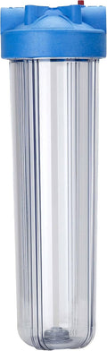 Pentair Pentek 166201 Big Clear Filter Housing, 1' NPT, 20-Inch, Clear Sump, Pressure Relief Button, Fits 20' x 4.5' Cartridges, Whole House