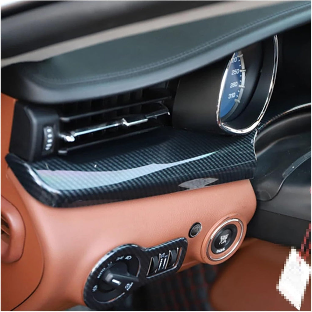 Dashboard Panel Decoration Cover Trim Compatible with Maserati Quattroporte 2014-2021 Carbon Fiber Car Interior Accessories(Red Carbon Fiber-LHD)