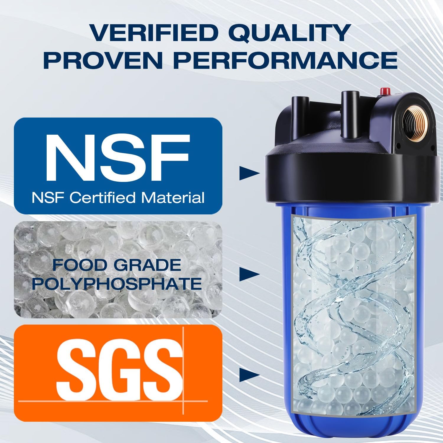 H&G Lifestyles Tankless Water Heater Filter Washing Machine Anti Scale | Scale inhibitor filter，Water Filter for Hard Water,Prevent Scale Build Up,Phosphate Water Filter Cartridge,60,000 Gallons