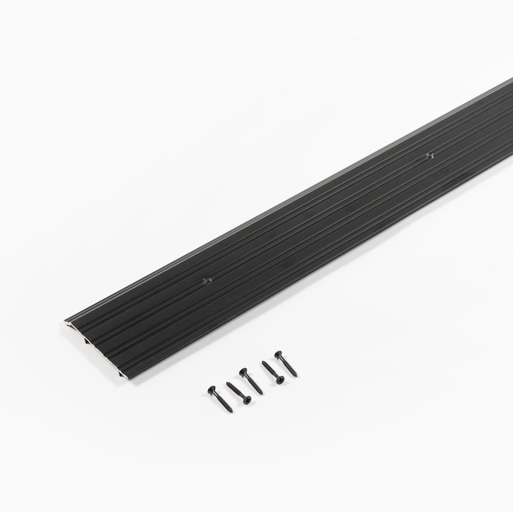 Heavy Duty Aluminum Threshold with Special Curve/Half Saddle for a Smooth Surface for Wheelchair Ramp Accessibility, Residential and Commercial Properties. Multiple Colors and Sizes. (72' Black)