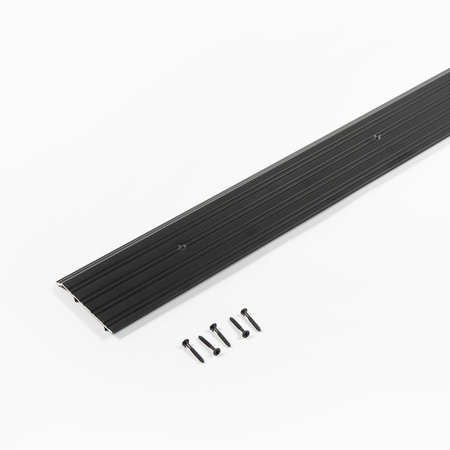 Heavy Duty Aluminum Threshold with Special Curve/Half Saddle for a Smooth Surface for Wheelchair Ramp Accessibility, Residential and Commercial Properties. Multiple Colors and Sizes. (72' Black)