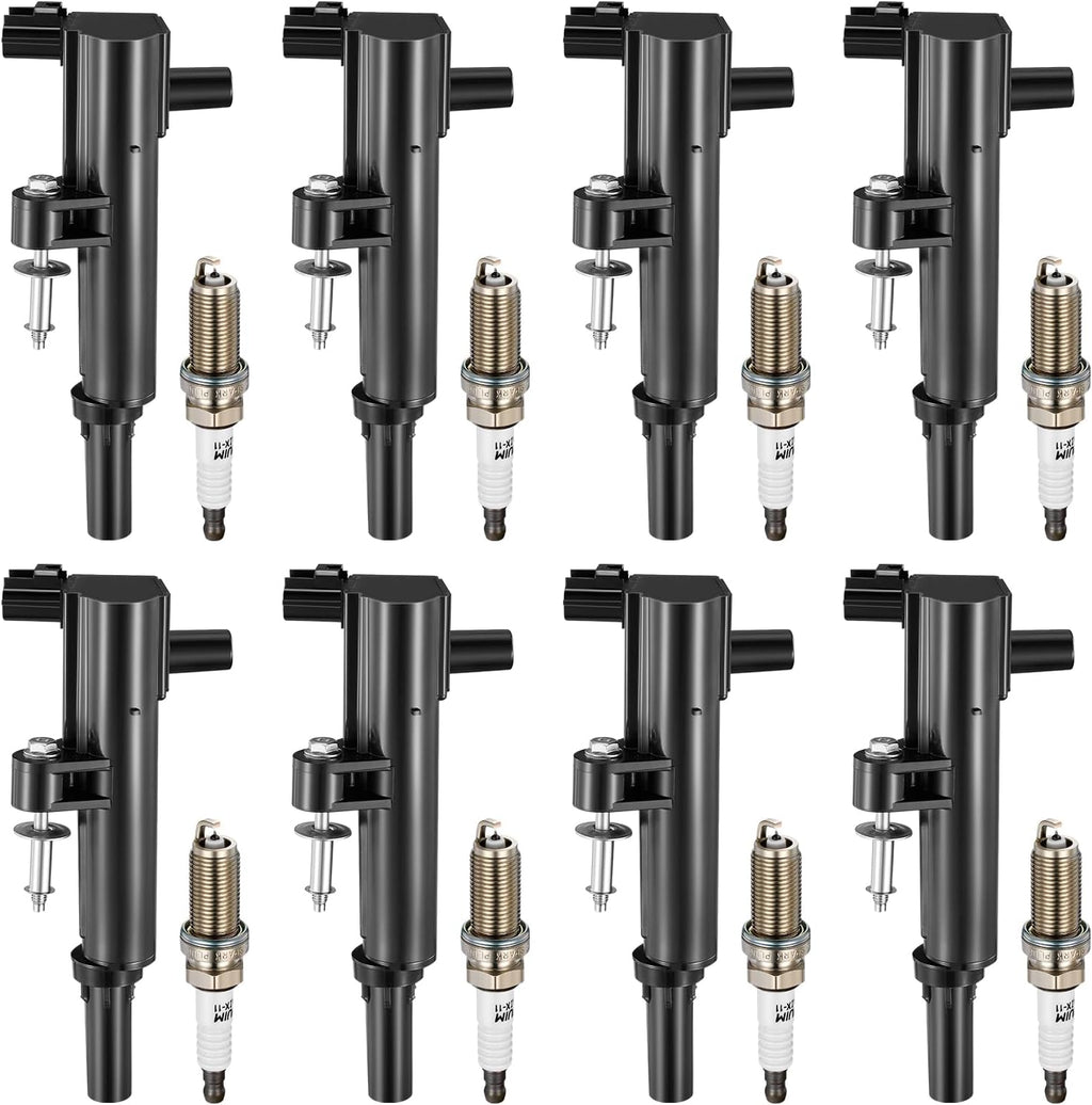 BDFHYK Ignition Coil Pack UF601 and Iridium Spark Plugs 4469 Compatible with Jeep Commander Grand Cherokee 08-09 Dodge Dakota 08-10 Durango 08-09 Ram 1500 08-10 Chrysler Aspen 08-09 4.7L V8 Set of 8