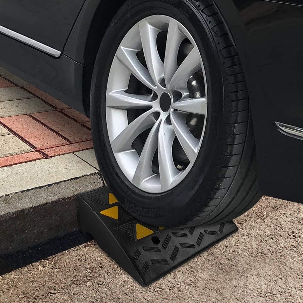 4' Rise Threshold Ramp Heavy Duty Driveway Curb Ramp -Slip Rubber Kerb Ramps Car Vehicle Wheelchair Door Step Ramp/Yellow/50 * 30 * 10.7Cm/20 * 12/4In ( Color : Yellow , Size : 50*28*7.7Cm/20*8/3In )