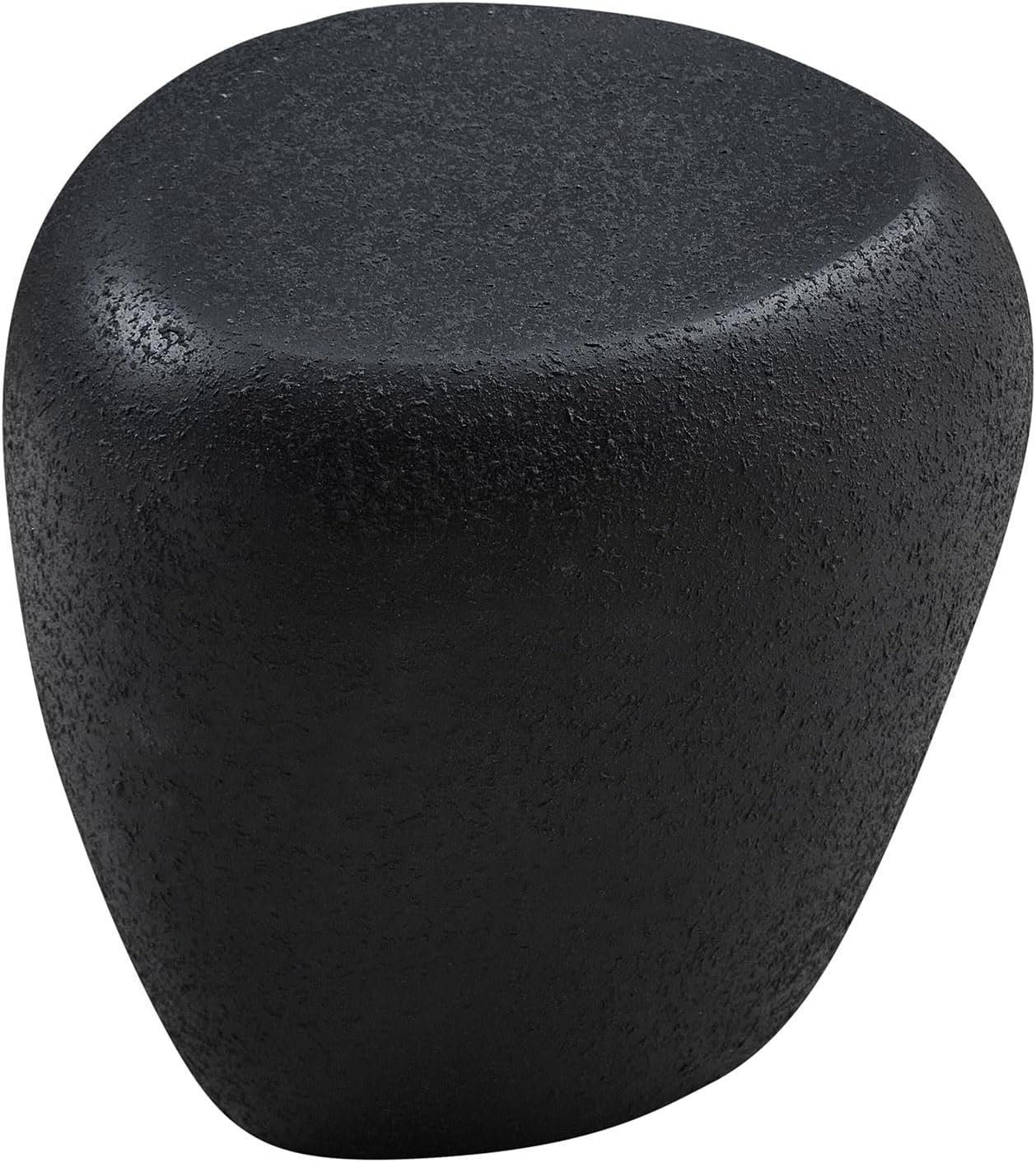 Faux Rock Side Table with Lightly Rought Rock Design,Irregular Drum End Table Fiberglass Accent Stone-Like Nightstand for Living Room,No Assembly