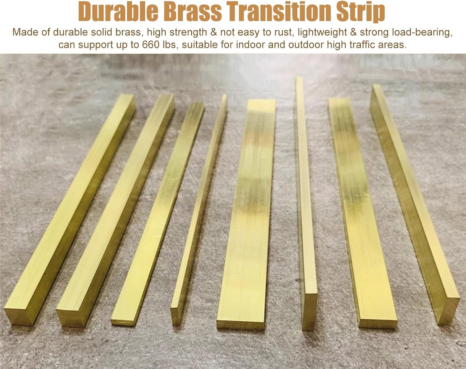 Extra Narrow Floor Transition Strip - Brass Seam Binder for Doorways, Gap Covering Threshold for Wood to Tile Flooring Transition, Durable and Stylish Flooring Solution