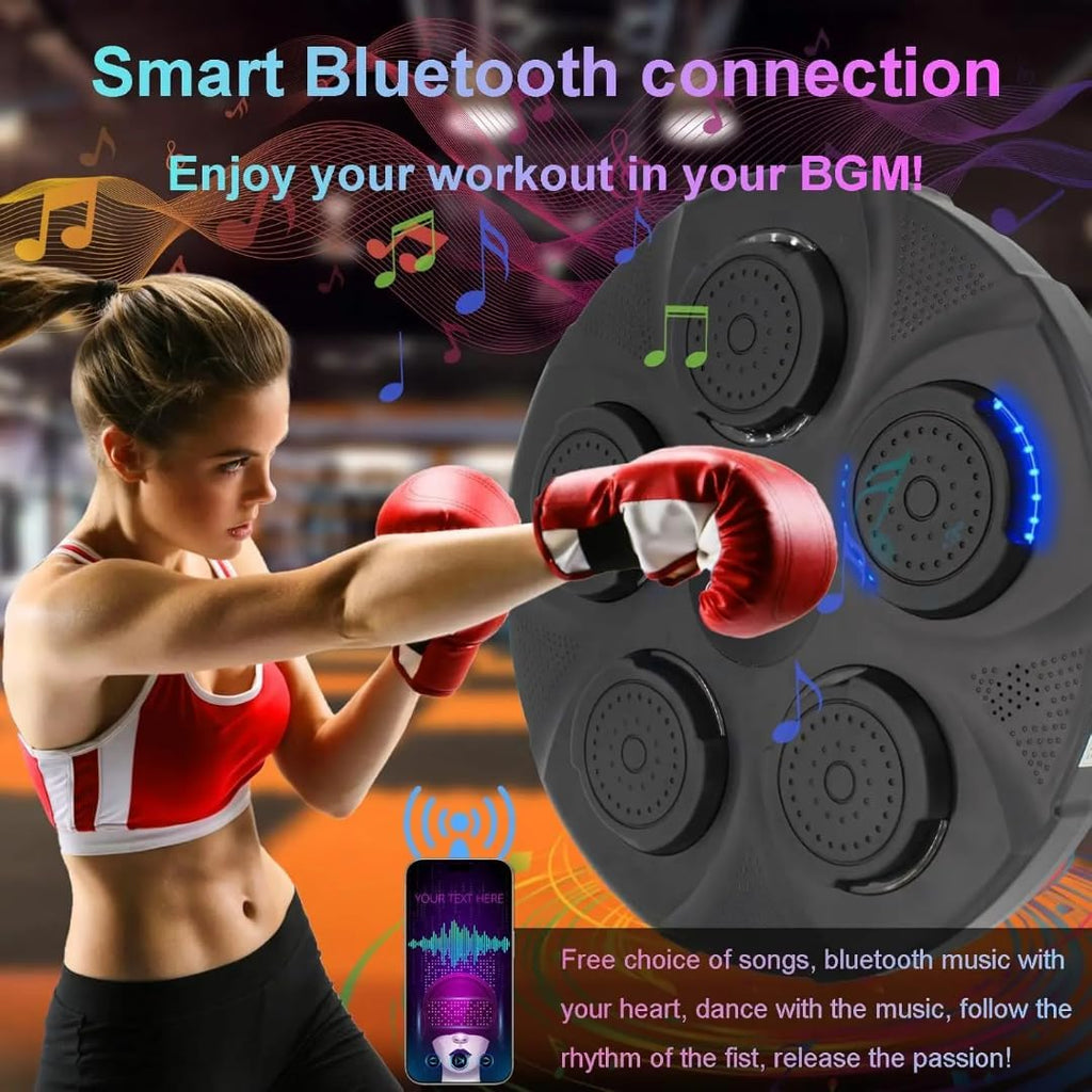 Smart Boxing Training System with LED Feedback, Music Sync, Boxing Gloves, Mobile App Control, All Ages
