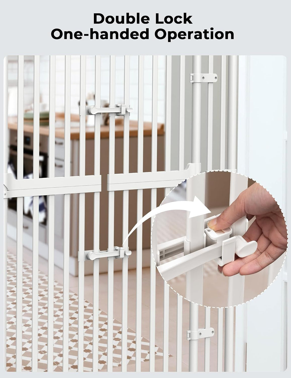 Extra Tall Cate Gate for Doorway: Pressure Mount 74.8'-90.5' Tall Cat Gate for Pets in Extra 30.3'-47.2' Width No Wall Drilling No Toddler for Indoor Stairs Hallway Room Safety Barrier