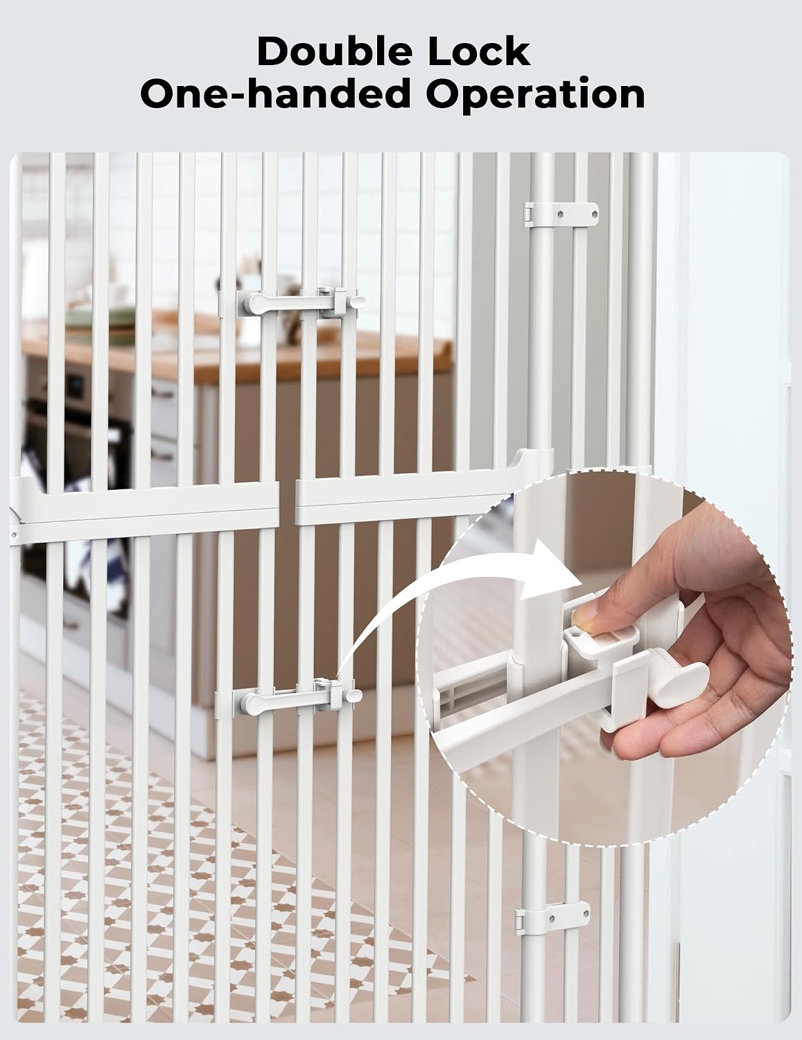 Extra Tall Cate Gate for Doorway: Pressure Mount 74.8'-90.5' Tall Cat Gate for Pets in Extra 30.3'-47.2' Width No Wall Drilling No Toddler for Indoor Stairs Hallway Room Safety Barrier
