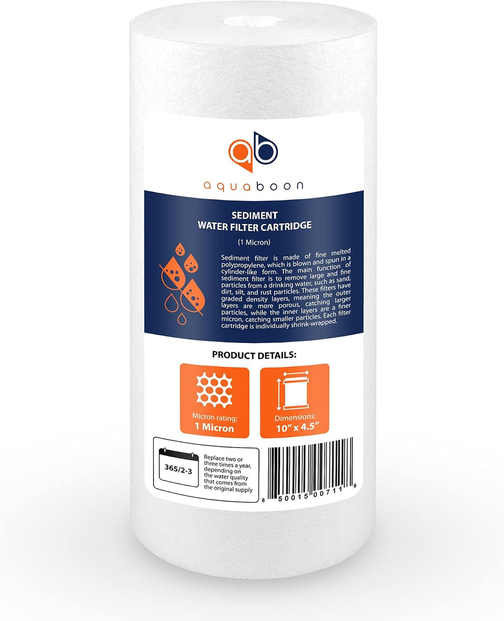 Aquaboon Whole House 1 Micron Water Filter 10 x 4.5 Against Sediment Water Filter Cartridge Replacement Compatible with DGD-5005, AP810, 20-Pack