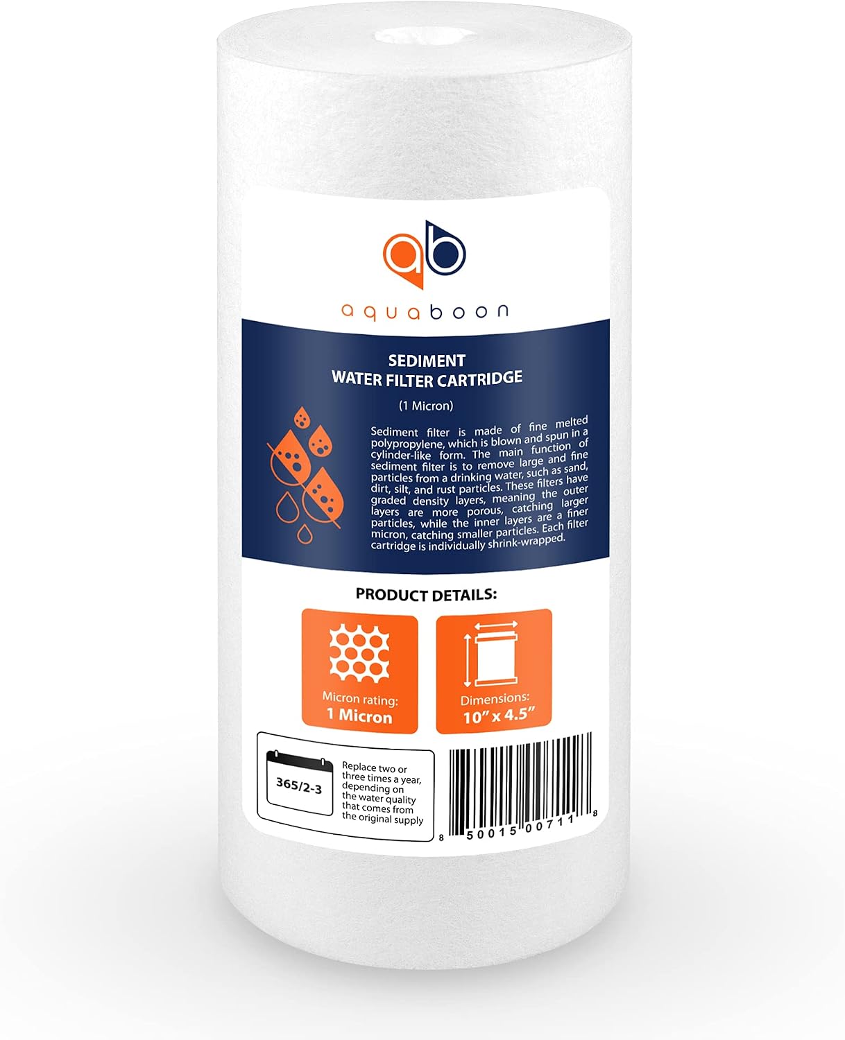 Aquaboon Whole House 1 Micron Water Filter 10 x 4.5 Against Sediment Water Filter Cartridge Replacement Compatible with DGD-5005, AP810, 20-Pack