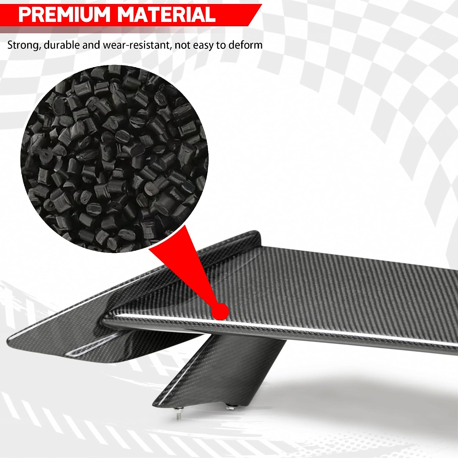 Rear Spoiler Wing for 2020-2025 Corvette C8 Stingray Z51, Rear High Trunk Wing Spoiler Corvette C8 Body Kit Accessories (Carbon Fiber)