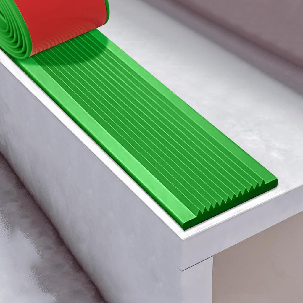 Stair Edge Trim Self Adhesive Stair Nosing Non-Slip Stair Edge Protector, Carpet Edging Strip,Extra Wide 10cm,Interior Thresholds for Doorways(Green,10m)