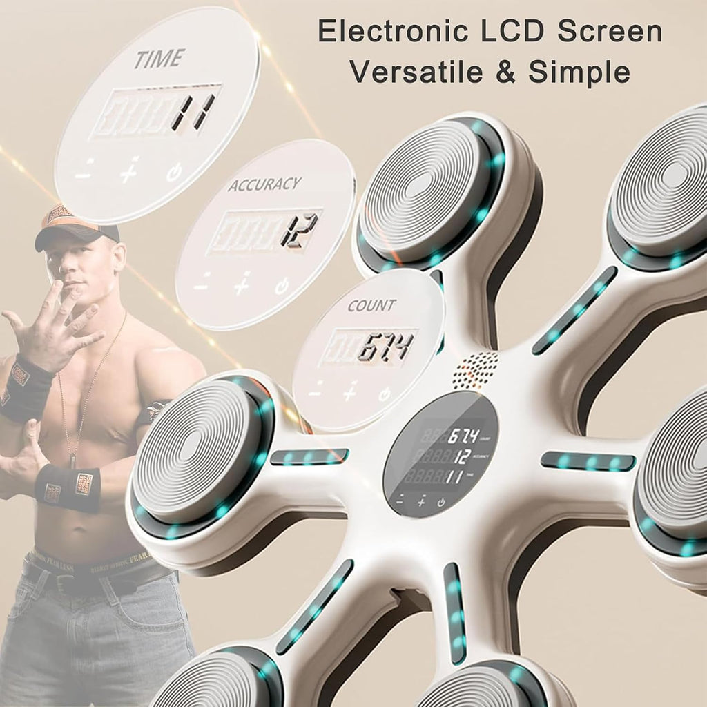 Music Boxing Machine, Professional Wall Mounted Electronic Boxing Trainer, with A Pair of Gloves, LED Display, Automatic Speed Adjustment, for Gym/Home