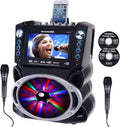 Karaoke Machine with Lyrics Display 7' Screen. CD+G, DVD, MP3+G, MP3, CD & USB. Wireless Bluetooth Speaker with LED Disco Lights. Includes 2 Wired Microphones and 2 Bonus Karaoke Discs By Karaoke USA