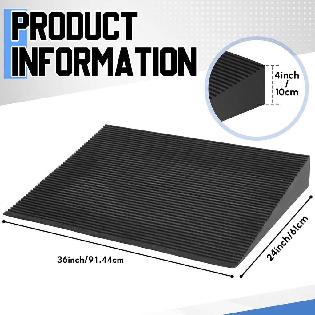 4' Rise Lightweight EVA Threshold Ramp for Wheelchairs, Walking, Scooter, 36' L x 24' W Driveway Curb Handicap Ramp with Non-Slip Surface for Doorways Home Bathroom, 800 lb Load Capacity