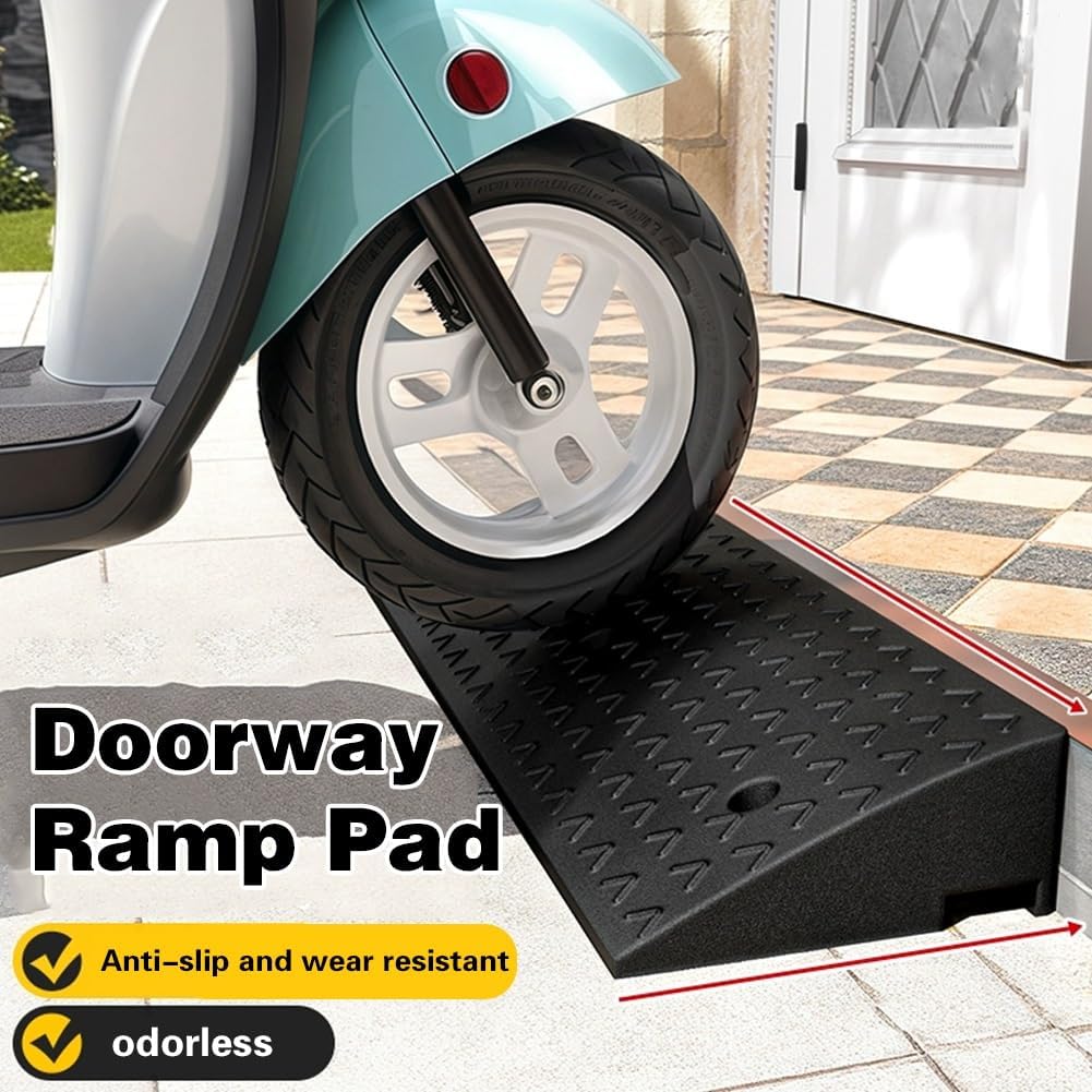 Rubber Curb Ramp Heavy Duty Rise Driveway Ramps Threshold Ramps for Loading Cars Vehicles Truck Scooter Bike Motorcycle(39.4x13.8x4.7in)