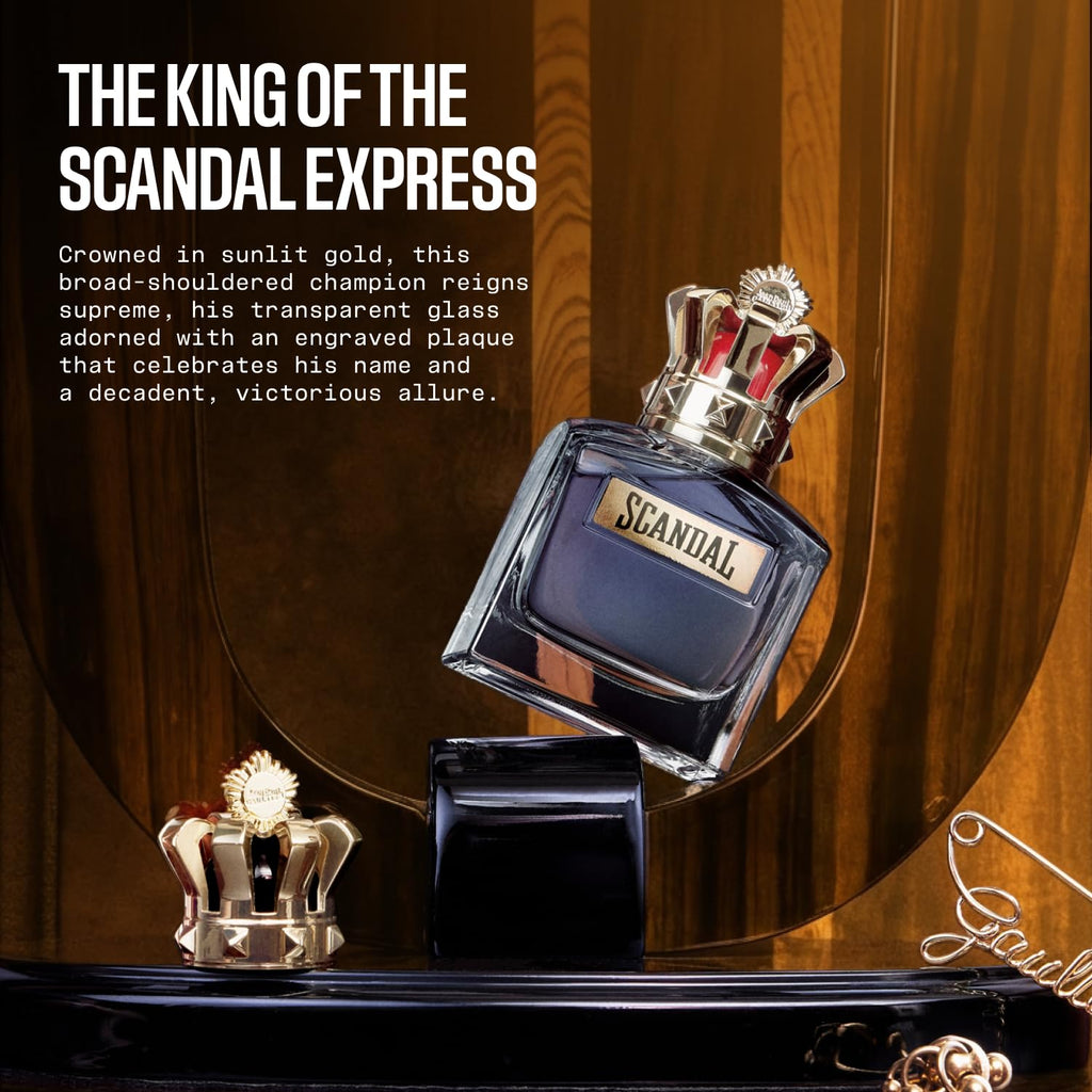 Jean Paul Gaultier Scandal Pour Homme Eau de Toilette for Men - Long Lasting Amber Woody Men's Cologne with Clary Sage, Tonka Bean and Vetiver - Designer Fragrance Spray