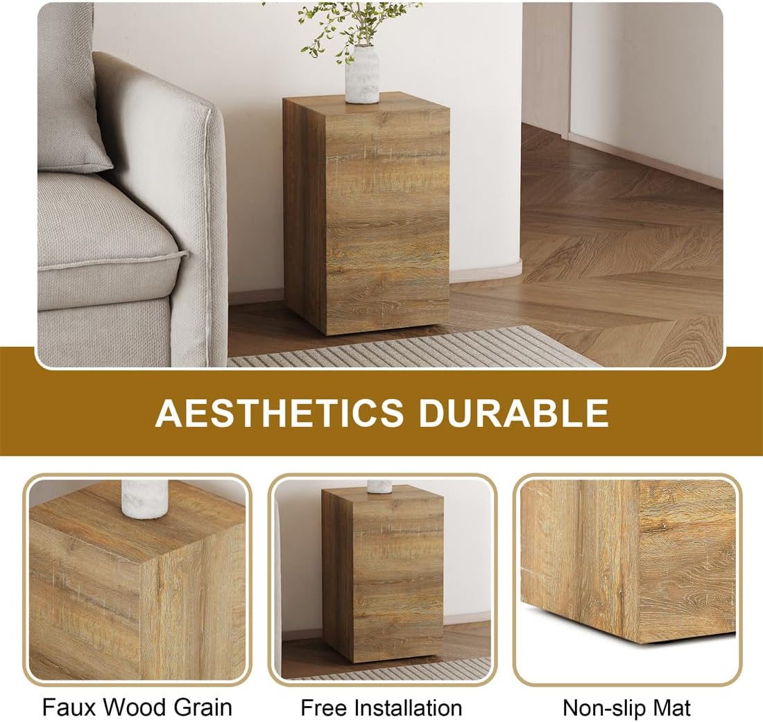 End Table, Side Table Living Room Table, Modern Sofa Couch Tables, Faux Marble Bedside Tables for Living Room