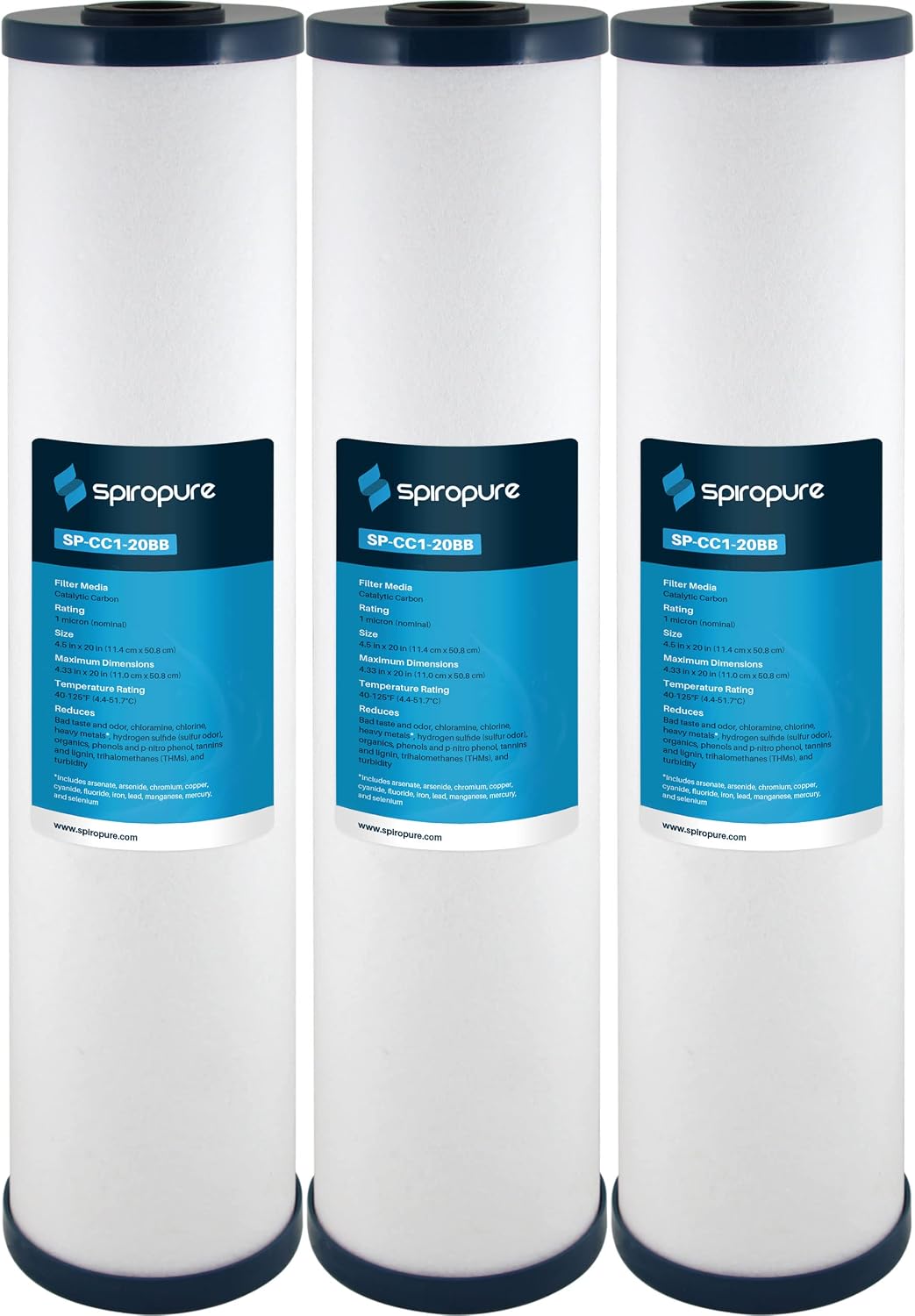 SpiroPure SP-CC1-20BB 20x4.5 Catalytic Carbon Water Filter Whole House